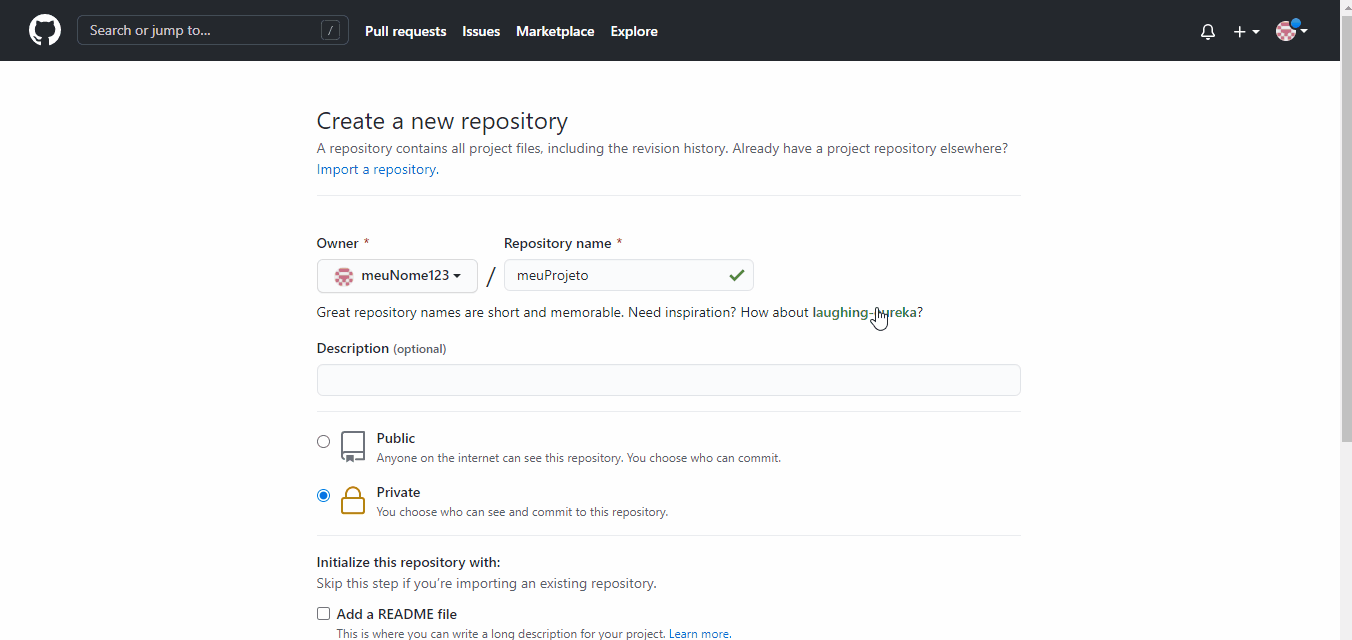 Creating a new repository