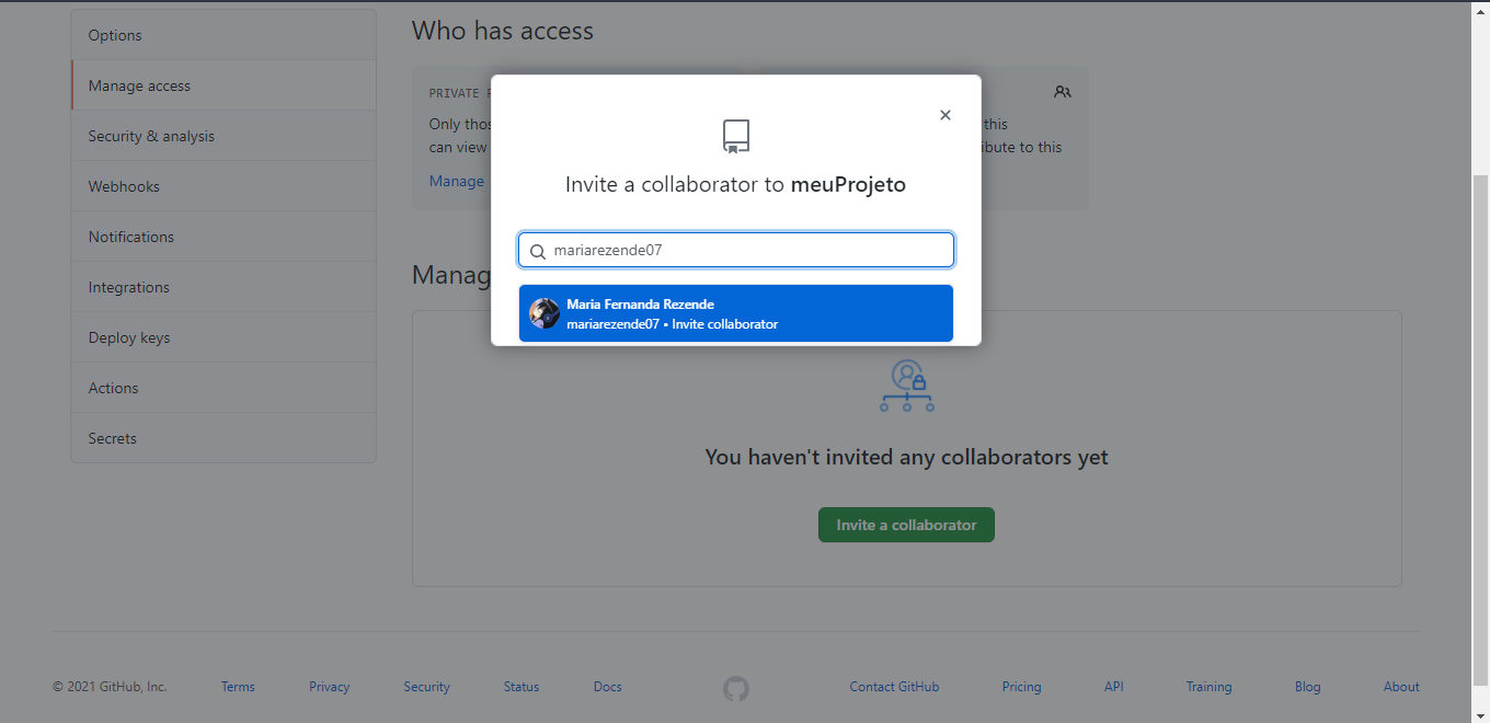 Inviting collabs by user